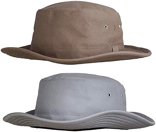Zacharias Men's Cotton Cricket Umpire Hat (Beige & Light Grey_Free Size) (Pack of 2) - Image 1