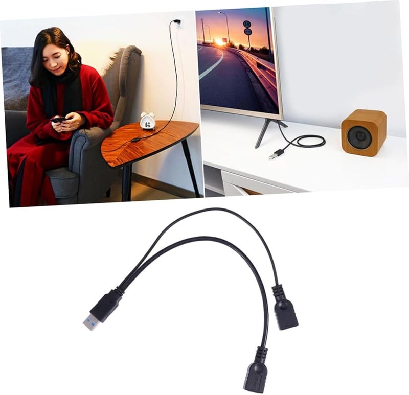 كابل تمديد USB من ذكر إلى أنثى منفذ مزدوج نقل بيانات سريع متوافق مع الهواتف والأجهزة اللوحية - Image 4