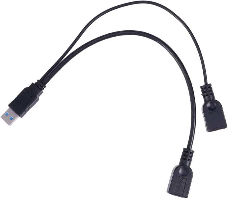 كابل تمديد USB من ذكر إلى أنثى منفذ مزدوج نقل بيانات سريع متوافق مع الهواتف والأجهزة اللوحية - Image 2