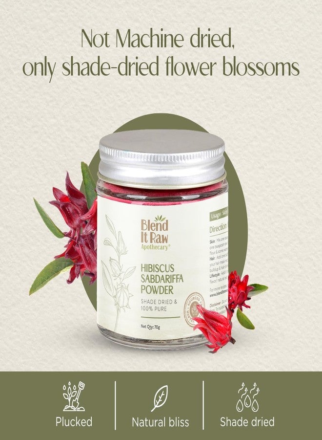 Blend It Raw Apothecary مسحوق الكركديه الخام من بليند إت | يُحسّن ملمس البشرة | منتج تجميل منزلي الصنع | سهل الاستخدام | تجربة شبيهة بالمنتجعات الصحية | غني بأحماض ألفا هيدروكسي وبيتا هيدروكسي | 70 غرامًا - Image 3