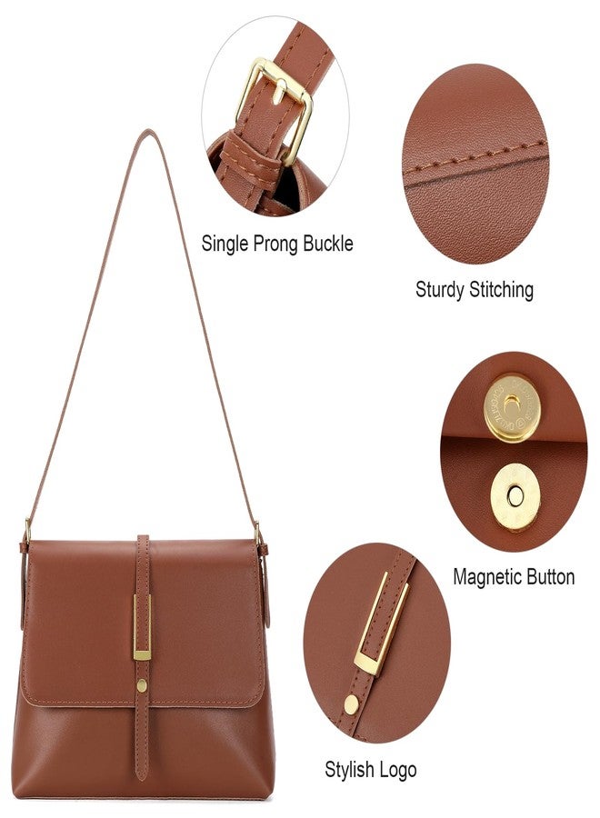 SENDEFN Classic Shoulder Bag for Women Retro Satchel Crossbody Handbags with Zipper Closure Shoulder Purse Vintage - Image 3