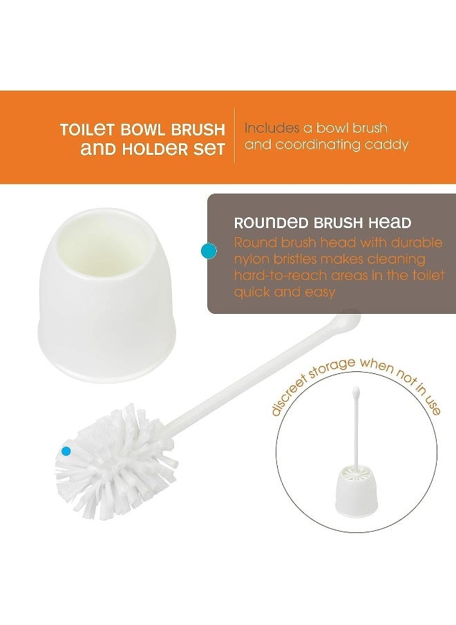 Biella Toilet Bowl Brush With Holder Set  White  - Image 3
