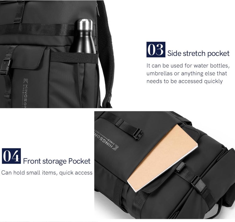 kingsons Laptop Bag Travel Backpack - Waterproof Laptop Backpack with USB Charging Port, Anti Theft Backpack for Women, Casual Daypack for Business - Image 4