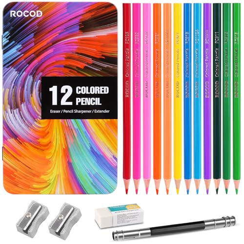 ROCOD 12Color Colored Pencils Professional Coloring Pencils for Adults Art Color Drawing - Image 1