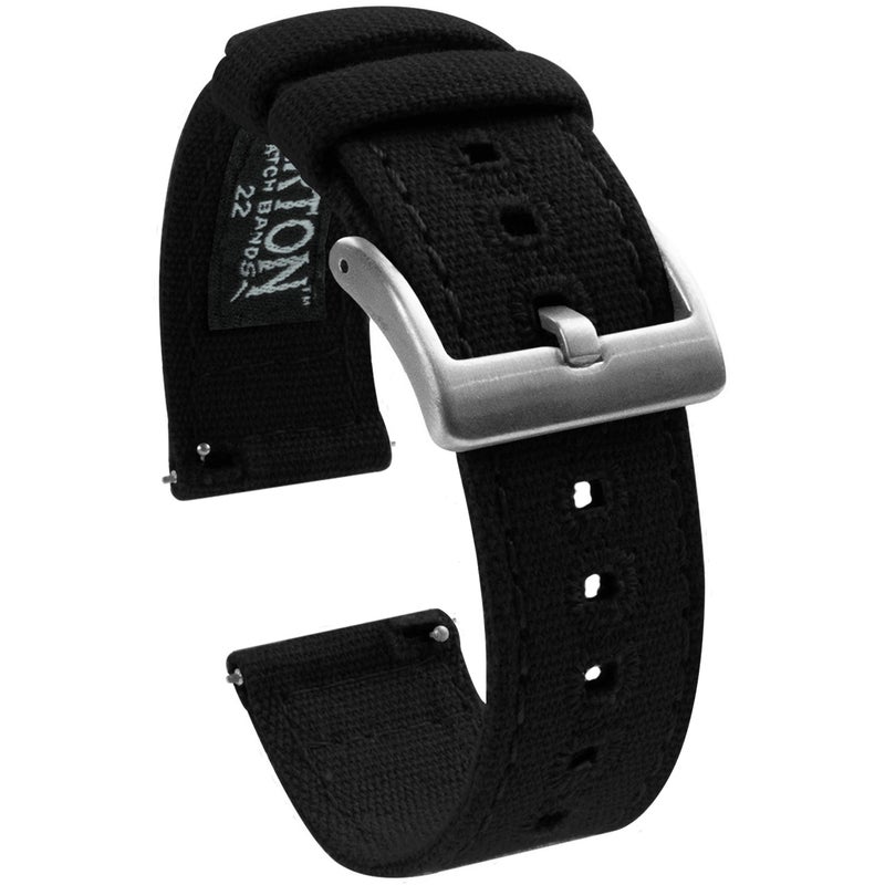 Barton Watch Bands أحزمة ساعة بارتون - أحزمة ساعة قماشية سريعة الإطلاق - اختر اللون والعرض - 18 مم، 19 مم، 20 مم، 21 مم، 22 مم، 23 مم، أو 24 مم - حزام ساعة قماشي متين لمظهر أنيق - Image 1
