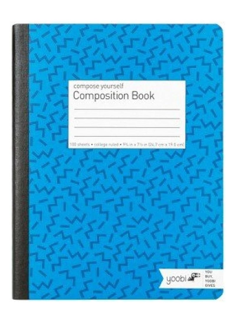 Yoobi Composition Book College Ruled  Blue 100 Sheets Blue