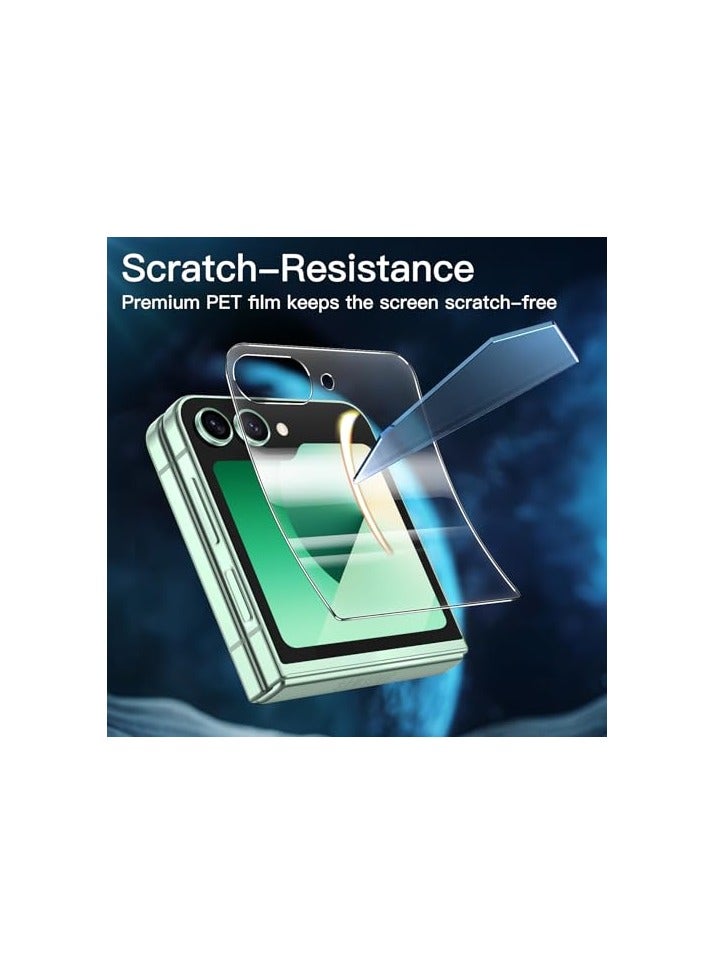 جي تيك واقي شاشة أمامي JETech لهاتف Samsung Galaxy Z Flip 6، طبقة PET تغطية كاملة، صديق للحافظة، شفاف عالي الدقة، 3 عبوات - Image 4