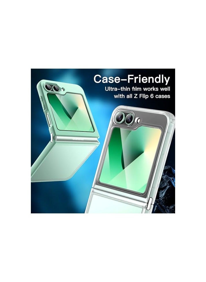 جي تيك واقي شاشة أمامي JETech لهاتف Samsung Galaxy Z Flip 6، طبقة PET تغطية كاملة، صديق للحافظة، شفاف عالي الدقة، 3 عبوات - Image 5