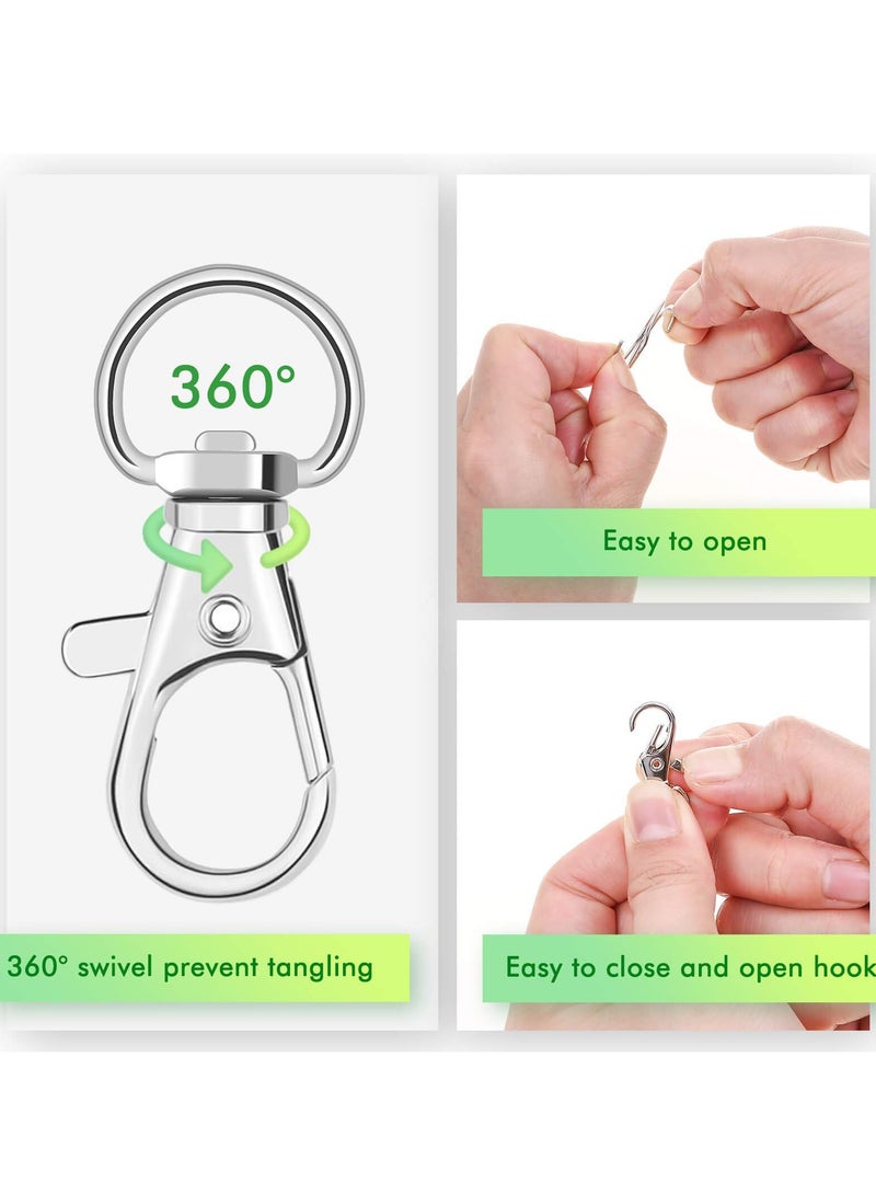 SYOSI 100pcs Key Chain Swivel Hooks Metal Snap Hook Lanyard Clips with Rings Keychain Hardware for Purse and Crafts - Image 3
