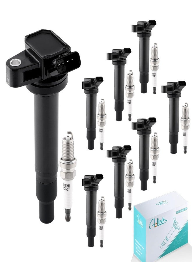 AULINK Set of 8 UF493 Ignition Coil Pack & 4504 Spark Plugs For Lexus GS430 LS430 SC430 GX470 LX470 LX570,for Toyota 4Runner Land Cruiser Sequoia Tundra 4.3L 4.7L 5.7L UF230 IC336 - Image 1