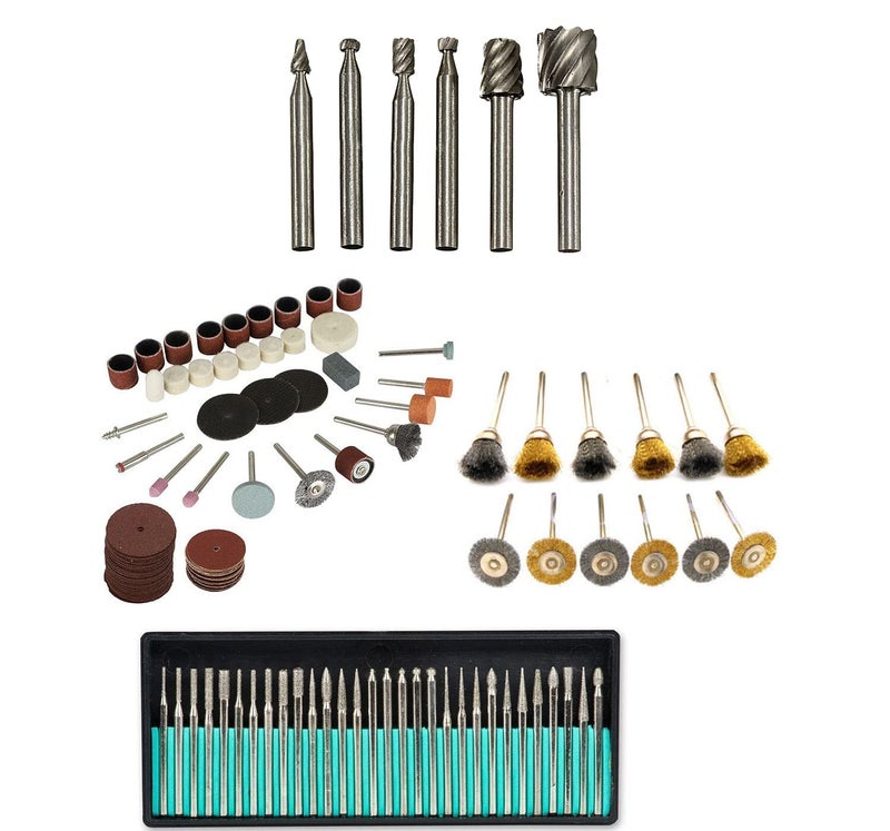 Digital Craft Digital Craft Rotary Tool Accessories Kit Mini Drill Bit Set with 32mm Mandrel in Electric Drill with 30Pc Diamond Burs 12Pc Wire Brush 105Pc Rotary Tool Set 6pc HSS Rotary Burs  - Image 1