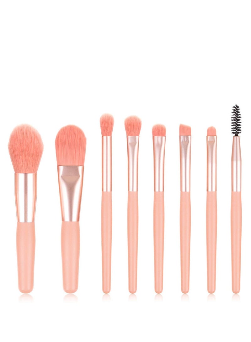 maffick Maffcik Makeup Brushes Set with Bag, 8pcs Travel Makeup Brush Kit, Mini Cosmetic Brushes for Face Foundation Blush Eye Shadow, Wooden Handle Synthetic Bristle - Image 3