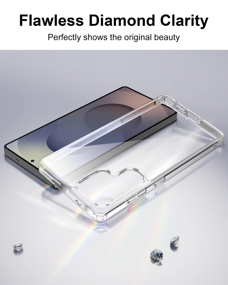 HOOMIL Case for Samsung Galaxy S25 Ultra 6.9-Inch, Non-Yellowing, Drop Protection, Anti-Scratch Transparent Hard Back Phone Cover - Crystal Clear - Image 3