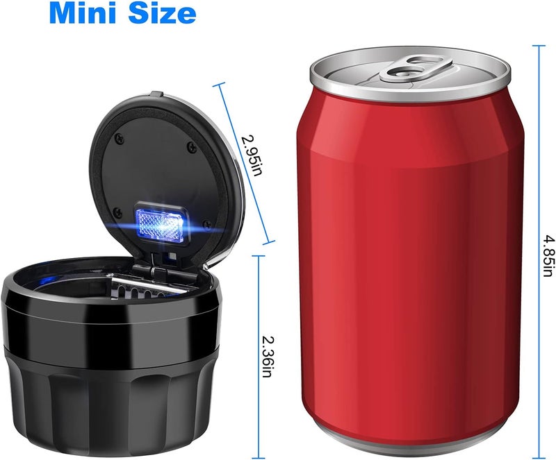 SOLARXIA Car Mini Ashtray with Lid Easy Clean Up Detachable Auto Ashtray for Most Car Cup Holder Home Office - Image 2