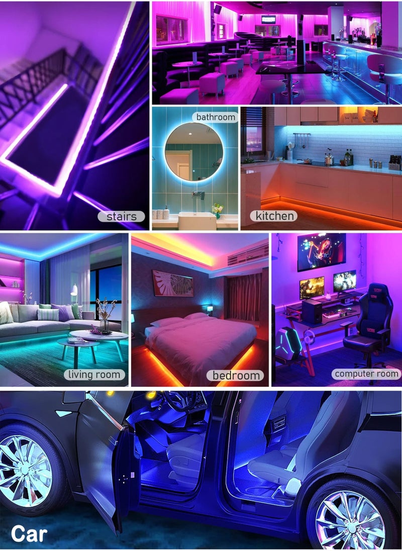 TIGER 5M Bluetooth RGB LED Strip Light – Music Sync, Phone Control, Flexible Colorful Lighting for Home Decor, Kitchen, Bedroom, TV Backlight, and More - Image 5