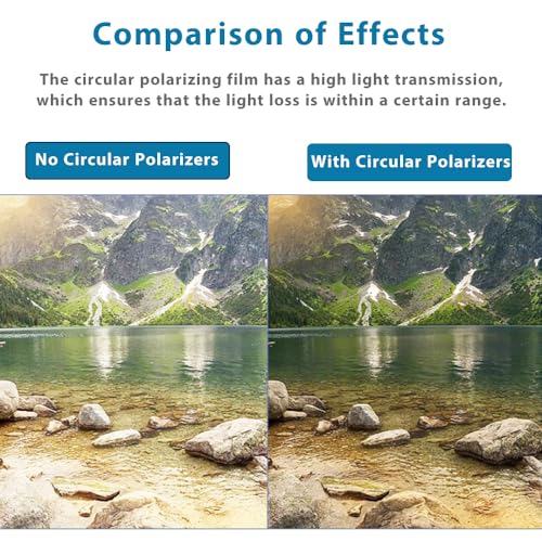 Luenir Circular Polarizers Film Non-Adhesive 11.8x7.8 inches Circularly Polarized Filter polarizing Sheets for Photography, Educational Physics Experiments,2 Pack - Image 4