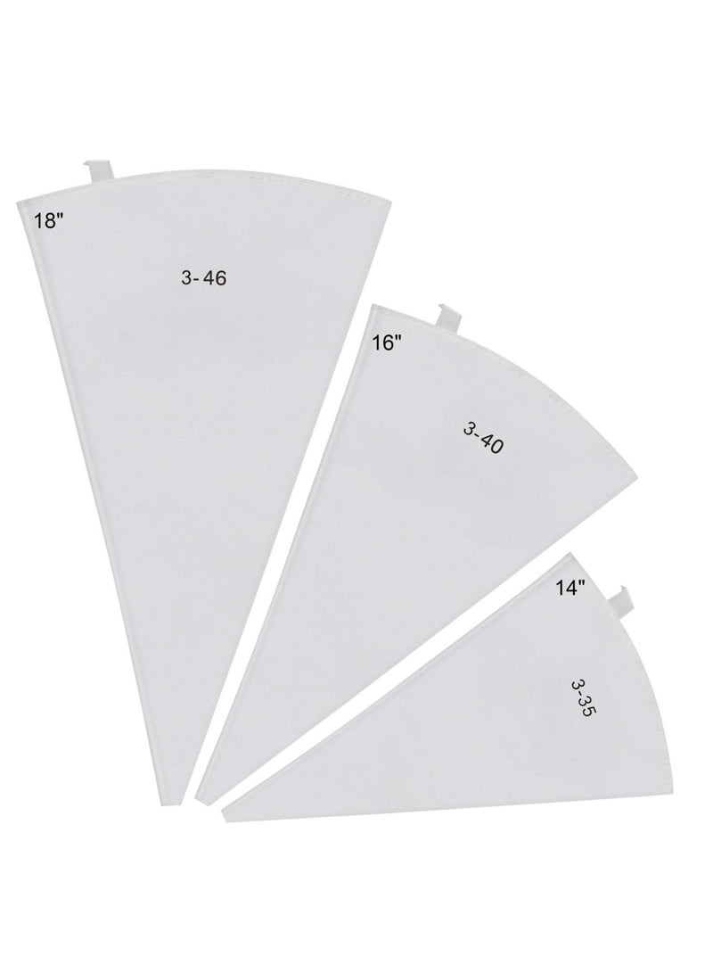 SYOSI 3 Pack Reusable Pastry Piping Bags Canvas Cake Decorating Bags 14 16 18 Inch Icing Frosting Bag  - Image 1