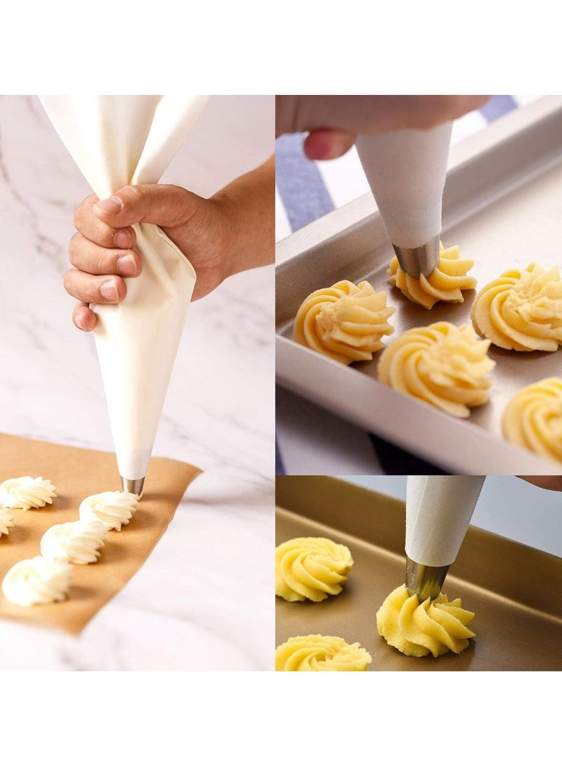 SYOSI 3 Pack Reusable Pastry Piping Bags Canvas Cake Decorating Bags 14 16 18 Inch Icing Frosting Bag  - Image 3