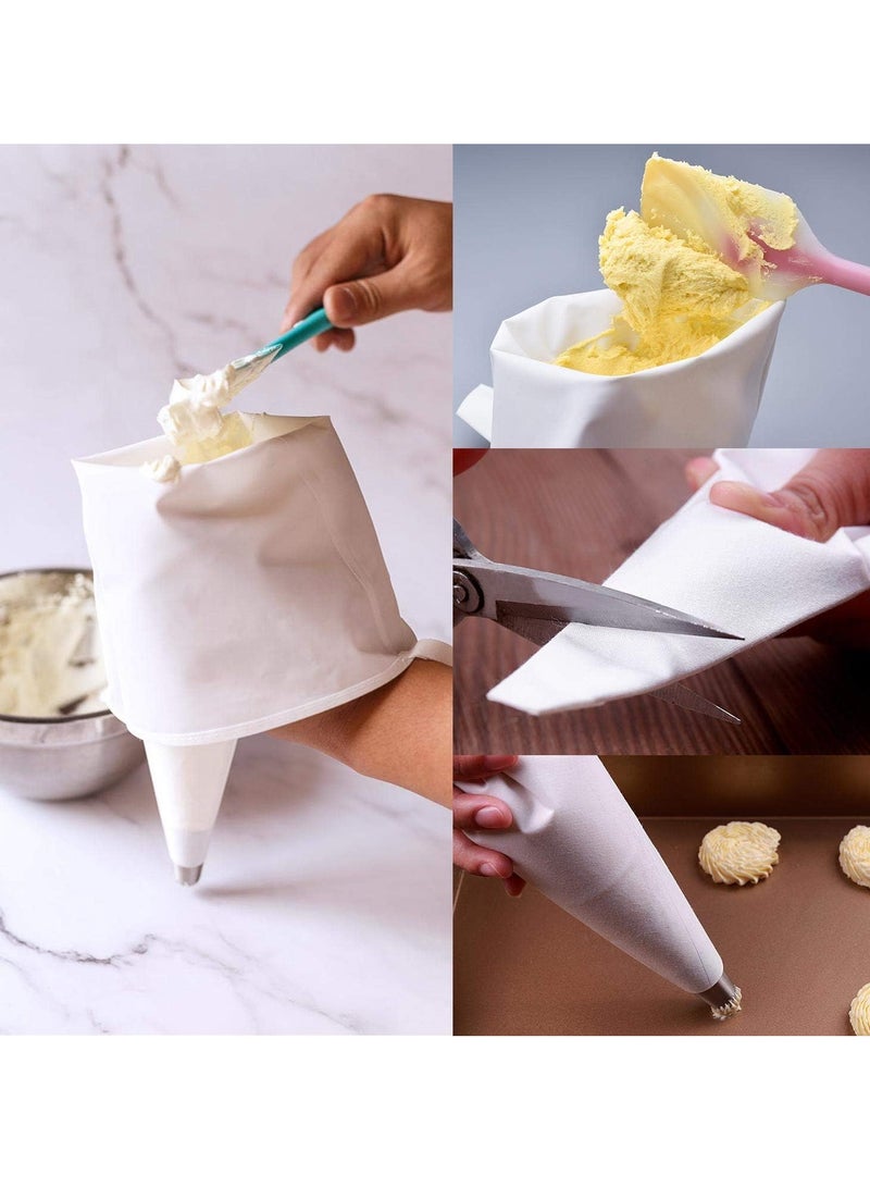 SYOSI 3 Pack Reusable Pastry Piping Bags Canvas Cake Decorating Bags 14 16 18 Inch Icing Frosting Bag  - Image 2