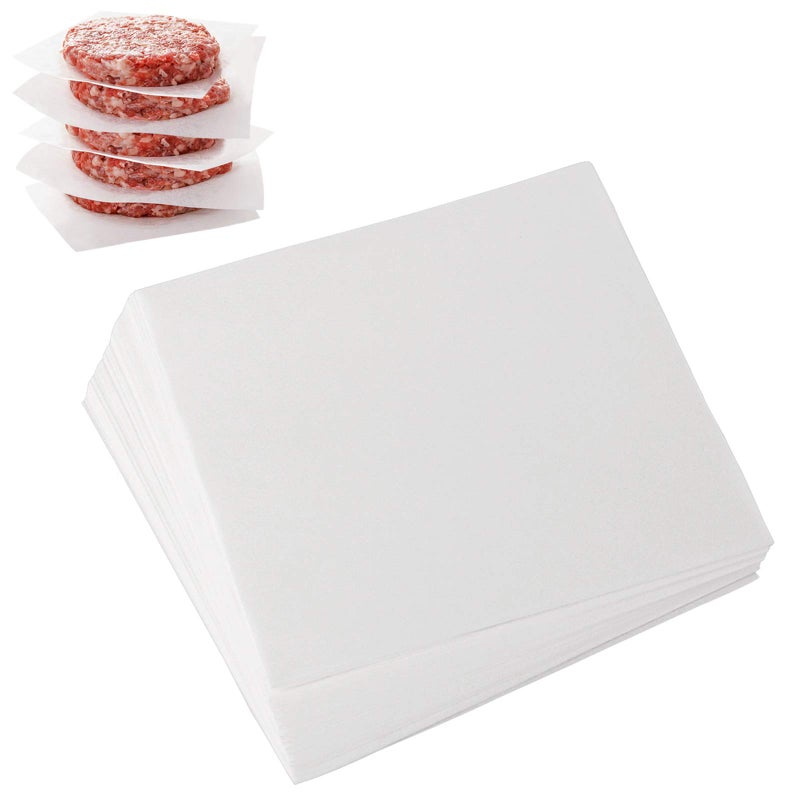 Square Patty Paper 55x55 Inch Set of 300 Non Stick Patty Paper Sheets for Burger Press Patty Serperate and Cake BakingFreezing and Caramel Candy Wrappers