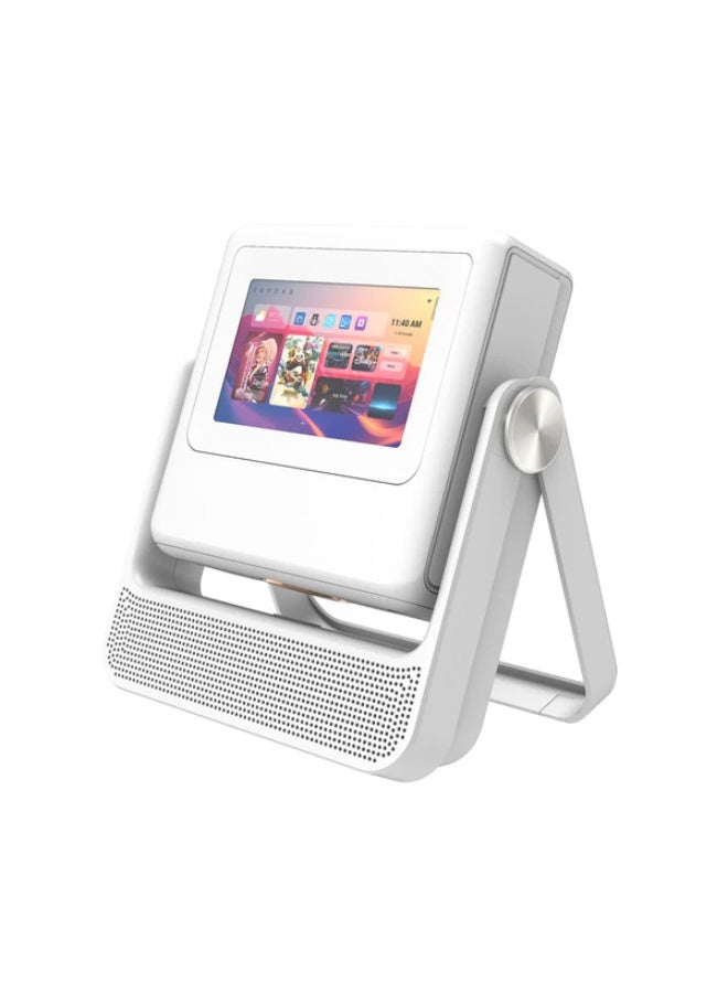 CRONY A5 Pro Dual-Screen Smart Projector features a 7-inch touchscreen and a 2.7-inch LCD screen | 200 lumens LED backlight | 250-inch screen size | 720p HD resolution | Autofocus and keystone correction | Wi-Fi and Bluetooth 5.0 | Supports HDMI/USB/audio interfaces - Pearl White - Image 4