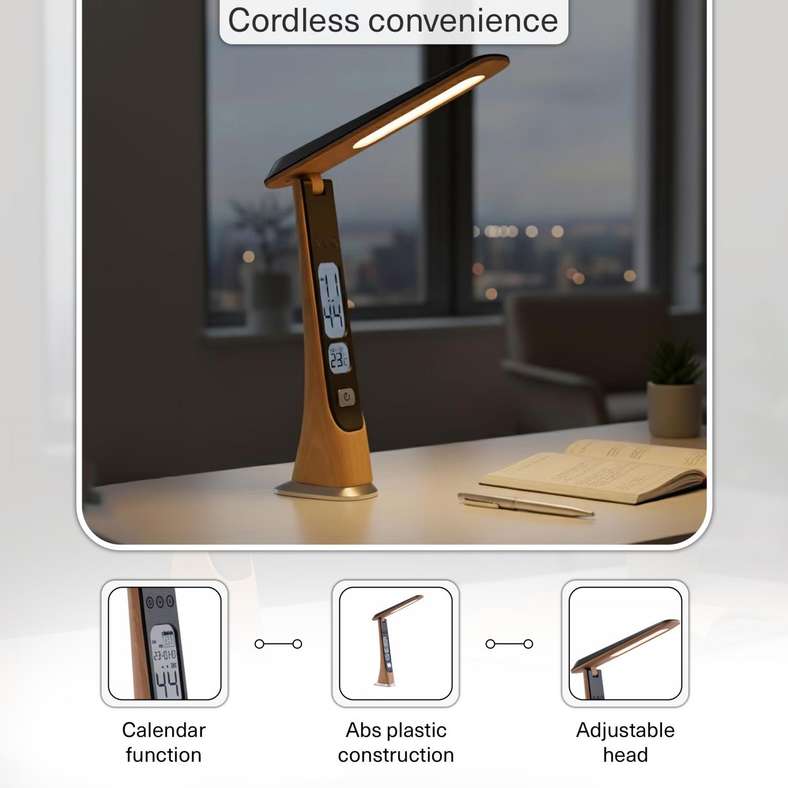 Pan Home Yukina Multi Function LED Desk Lamp - Yellow Wood - Image 5