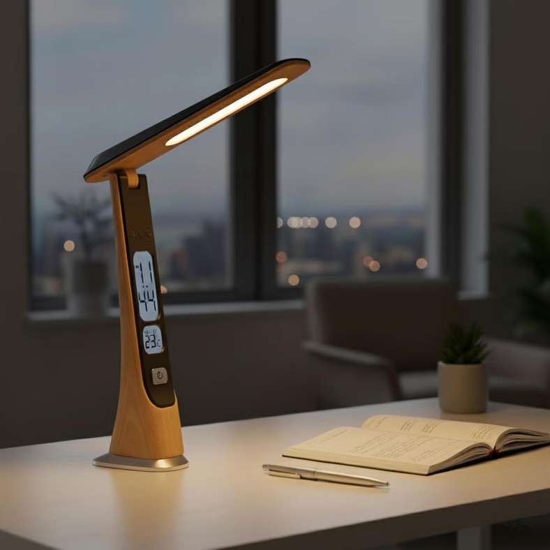 Pan Home Yukina Multi Function LED Desk Lamp - Yellow Wood - Image 2