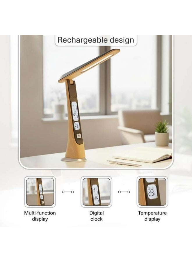 Pan Home Yukina Multi Function LED Desk Lamp - Yellow Wood - Image 4