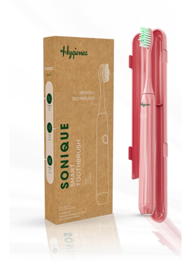 Hygienea Sonique Sonic Electric Toothbrush, Ultra-Light Design, 3 Modes, Soft Bristles Automatic Tooth Brush, 30-Second Timer & Replaceable Brush Heads, Color - Blush Pink - Image 1