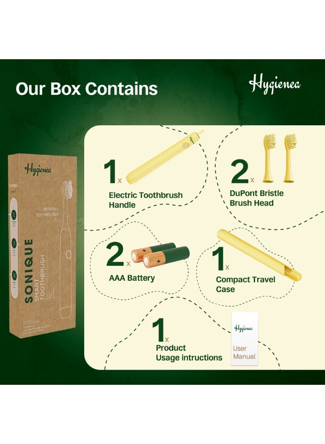 Hygienea Sonique Sonic Electric Toothbrush, Ultra-Light Design, 3 Modes, Soft Bristles Automatic Tooth Brush, 30-Second Timer & Replaceable Brush Heads, Color - Blush Pink - Image 3