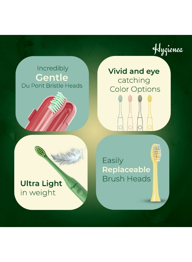 Hygienea Sonique Sonic Electric Toothbrush, Ultra-Light Design, 3 Modes, Soft Bristles Automatic Tooth Brush, 30-Second Timer & Replaceable Brush Heads, Color - Blush Pink - Image 5