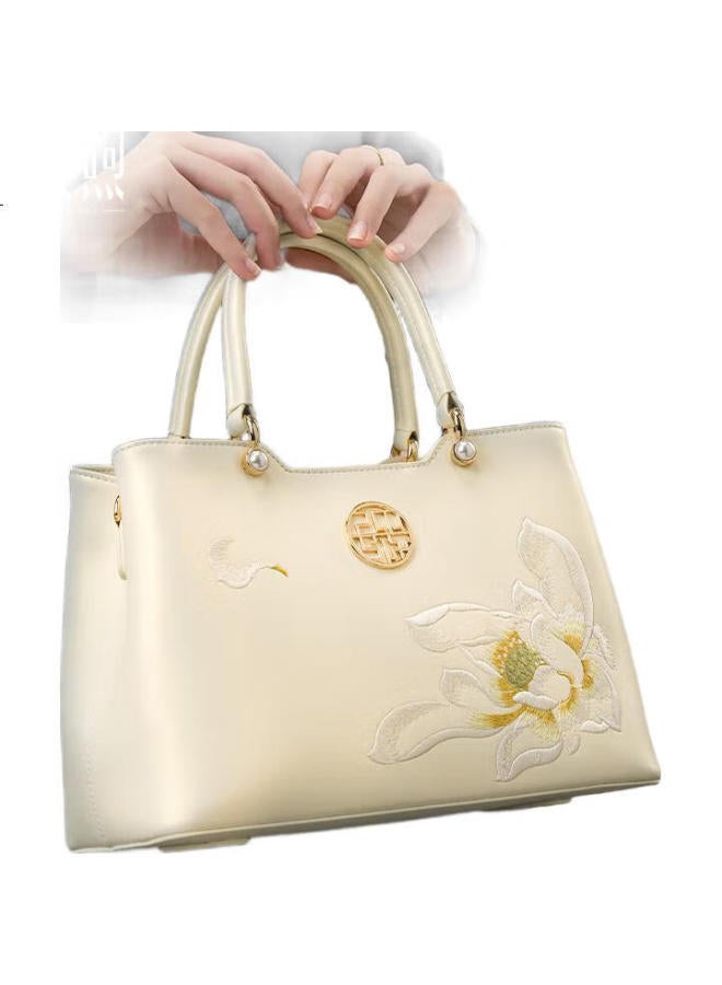 Pmsix Mother'S Day Gift For Mom, Practical Women'S Handbag, Chinese-Style Embroidery, Large Capacity, Shoulder Crossbody Handheld Qipao Bag - Image 3
