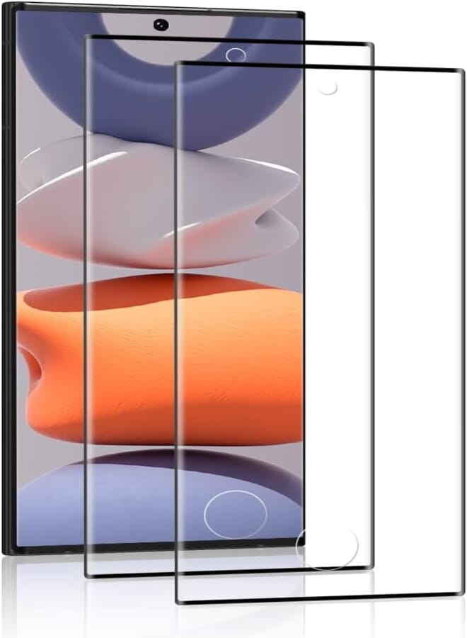واقي شاشة IQShield لهاتف Samsung Galaxy S23 Ultra، طبقة زجاجية مقواة، زجاج واقي فائق الدقة، صلابة 9H، حماية كاملة، طبقة واقية مضادة للخدش، عبوتان