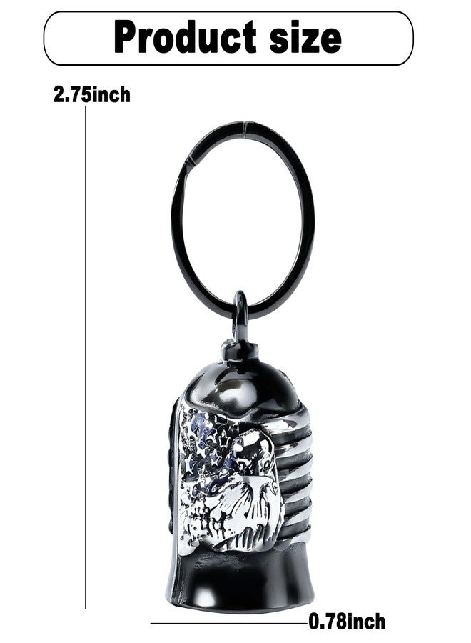 CYZBTBl Motorcycle for Bells - Motorcycle Angel Bell for Men Women,Bell Biker Accessory,Guard Riding Safety (Black) (Black Silver) - Image 3