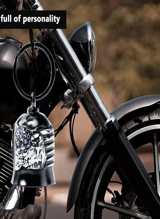 CYZBTBl Motorcycle for Bells - Motorcycle Angel Bell for Men Women,Bell Biker Accessory,Guard Riding Safety (Black) (Black Silver) - Image 2