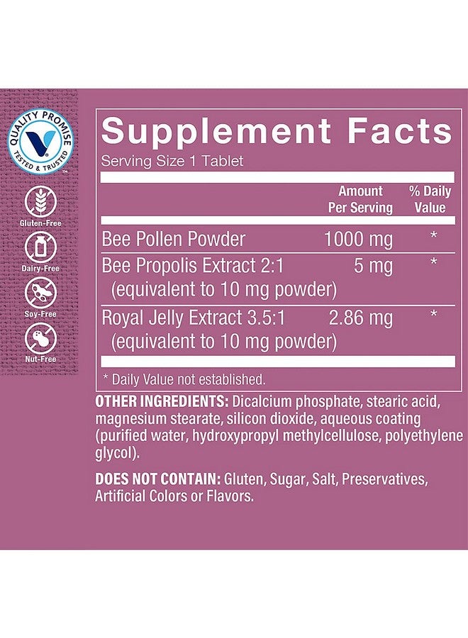 The Vitamin Shoppe Bee Pollen Complex 1,000MG, Superfood with Bee Propolis and Royal Jelly, Seasonal Immune System Support (300 Tablets) - Image 3
