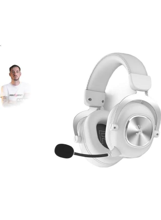 A4TECH A4tech Mr760 Wireless Gaming Headset, Over-ear, Bluetooth/2.4g/type-c/wired, Blood Hand Phant , For Pubg/csgo, C Puter Gaming, 7.1 Surround Sound, Silver And White - Image 3