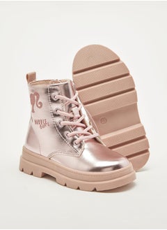 Barbie Girls Printed Ankle Boots With Lace-Up Closure  - Image 4