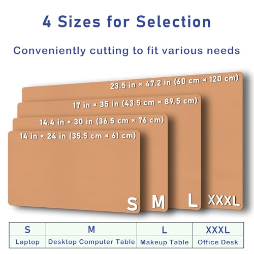 Boutilon Leather Desk Pad Protector,Non-Slip Mouse Pad,Laptop Desk Pad,Office Mouse Mat,Waterproof Leather Desk Blotter,Desk Writing Pad for Office and Home (M-Orange Pink,30"x14") - Image 2