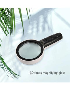 Generic High Power HD Double Glass Lens Handheld Magnifier with 3 LED Light for Elderly.Identification and Reading  - Image 2