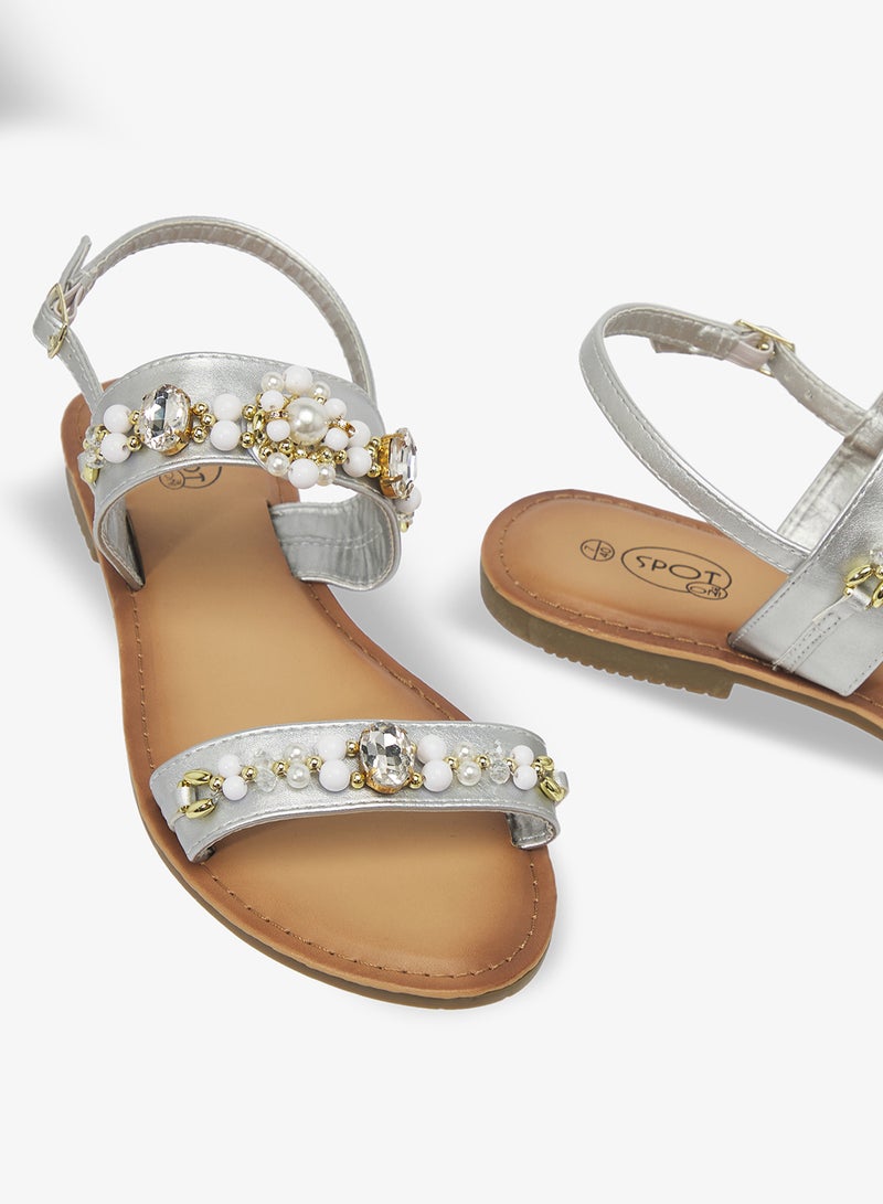 Spot-On Embellished Flat Sandal - Image 4
