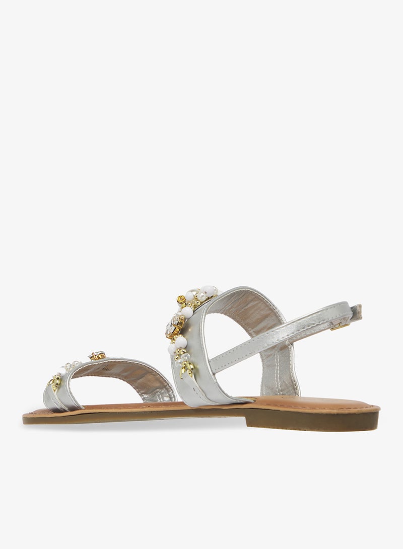 Spot-On Embellished Flat Sandal - Image 3
