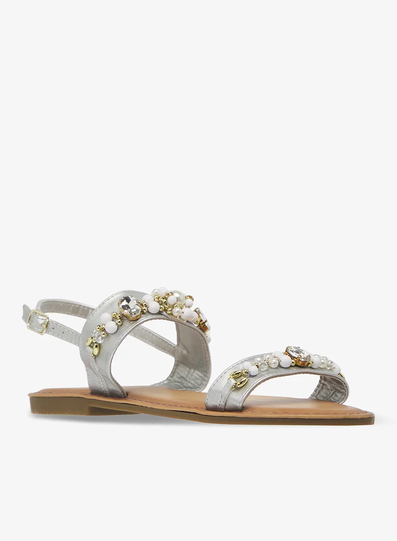 Spot-On Embellished Flat Sandal