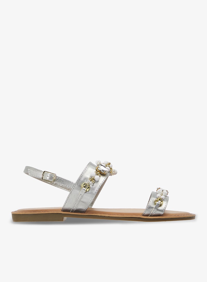 Spot-On Embellished Flat Sandal - Image 1
