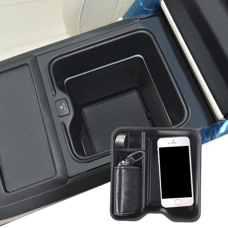 PIUGILH Center Console Storage Box Compatible with Land Rover Range Rover SportVogue 2023 2024 Accessories Armrest Storage Organizer Tray Version with Refrigerator