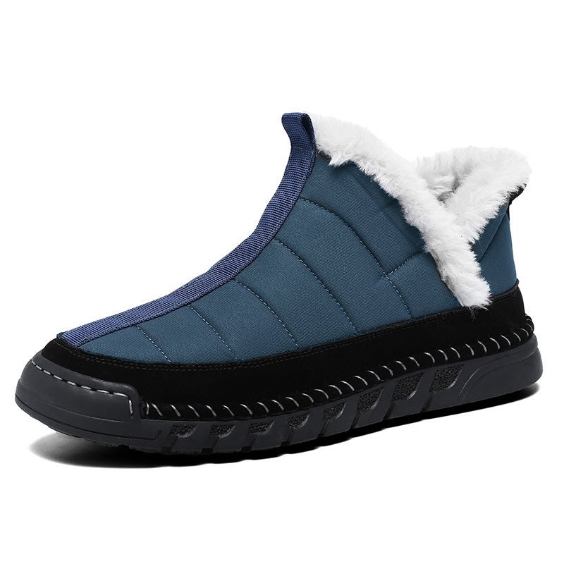 2025 Winter High-Top Cotton Shoes Men'S Large Size Plus Velvet High-Top Men'S Shoes Men'S Warm Northeast Snow Boots - Image 1