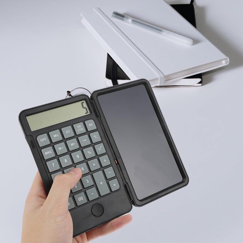 120 Mah LCD Writing Tablet Handwriting Notepad Calculator Portable Office Notetaking Device For Students And Business Use Black - Image 5