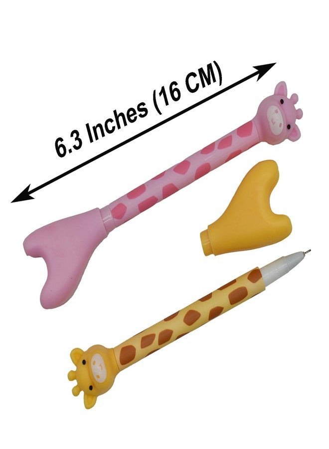 Maydahui 24 PCS Giraffe Shape Rollerball Pen Cute Donkey Pens Cartoon Animal Pen Black Ink Creative Pedestal Design for School Students Party Office - Image 2