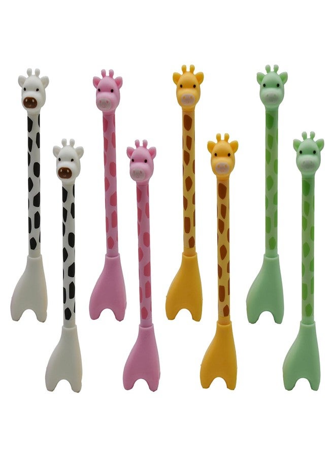 Maydahui 24 PCS Giraffe Shape Rollerball Pen Cute Donkey Pens Cartoon Animal Pen Black Ink Creative Pedestal Design for School Students Party Office - Image 1