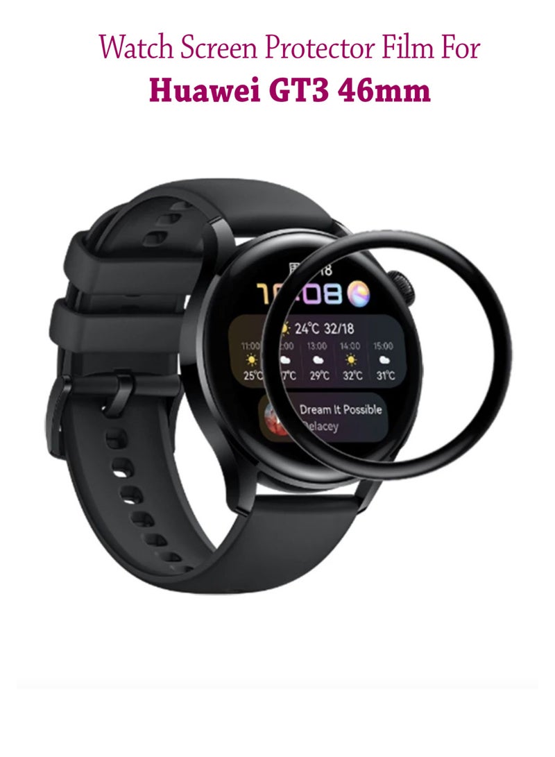 شاشة حماية نانو زجاجية كاملة لهاتف هواوي جي تي 3 مقاس 46 ملم - أسود